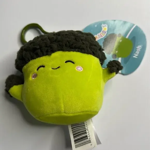 NWT Nash the Broccoli Squishmallow Clip HTF 3.5" - Picture 1 of 3